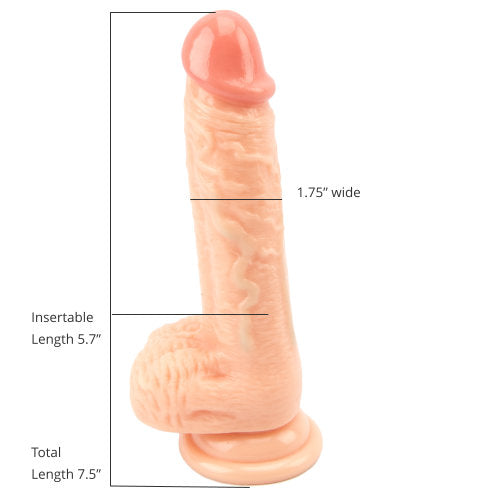 Loving Joy Realistic Dildo with Balls and Suction Cup 7.5 Inch