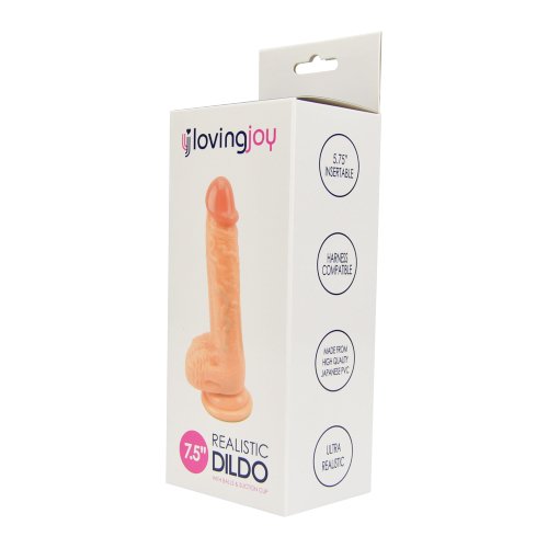 Loving Joy Realistic Dildo with Balls and Suction Cup 7.5 Inch