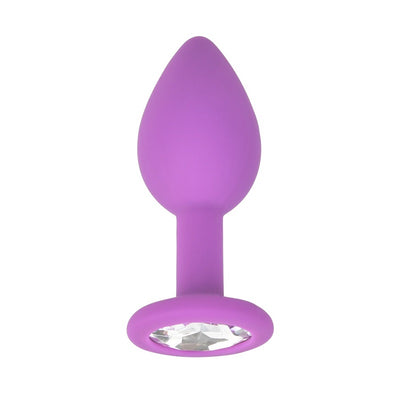 Loving Joy Jewelled Silicone Butt Plug Purple -Small