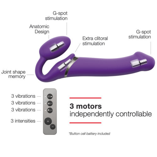 Strap-on-Me Vibrating Strap-On Large Purple