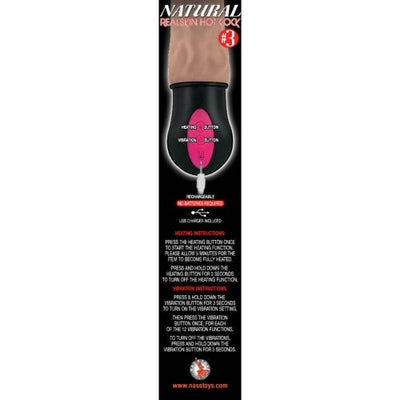 Realistic Warming 6.5 inch Vibrating Dildo with Balls Brown