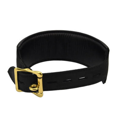 Bound Noir Nubuck Leather Collar with O Ring