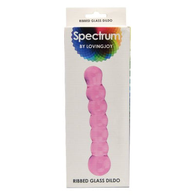 Spectrum Ribbed Glass Dildo