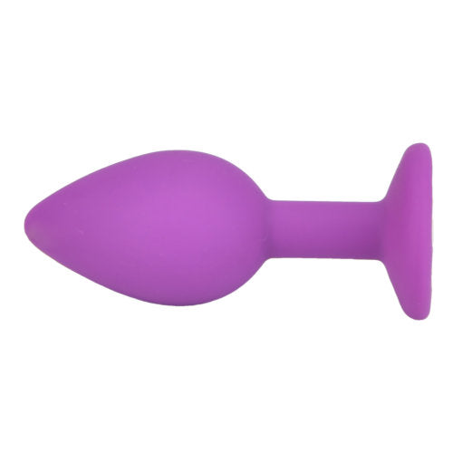 Loving Joy Jewelled Silicone Butt Plug Purple -Small