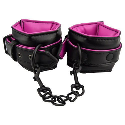 Bound to Please Pink & Black Ankle Cuffs