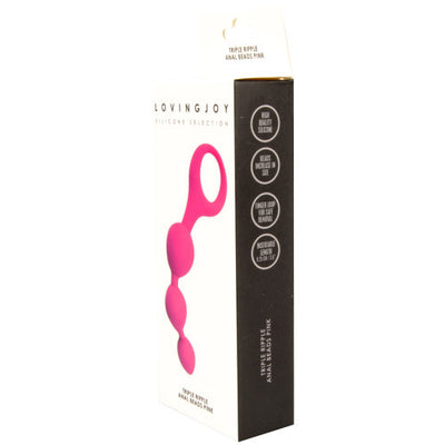 Loving Joy Triple Ripple Anal Beads-Pink